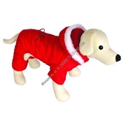 DEZZIE Комбинезон для собак красный с капюшоном с оторочкой белым мехом  45см