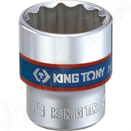 Головка торцевая стандартная двенадцатигранная 3/8", 22 мм, KING TONY, 333022M