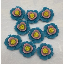 Кабошоны акриловые "Роза многоцветная" арт.BJIKfg6732/865light blue размер: 19 х 19мм
