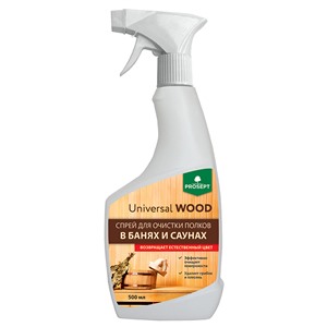 Universal Wood. Спрей для очистки полков в банях и саунах с активным хлором