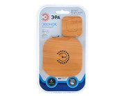 Звонок ЭРА BIONIC Bright wood беспроводной, 6 мелодий, до 100м., IP44, от 2 Х АА (не в ком)