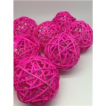 Ротанговые шары 9см В упаковке 8 шт. Цвет: розовый (pink)