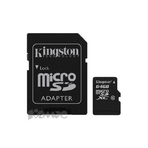 Карта памяти Kingston microSDCX 64GB Class10(SDCX10/64GB)+адаптер