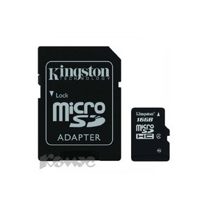Карта памяти Kingston microSDHC 16GB Class 4(SDC4/16GB)