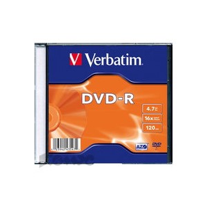 Носители информации Verbatim DVD-R 4,7Gb 16х Jewel/1 43519