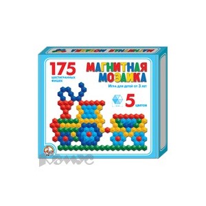 Игра мозаика,магнит,шестигранная,20/5цв/175шт, 230х200х35,00959