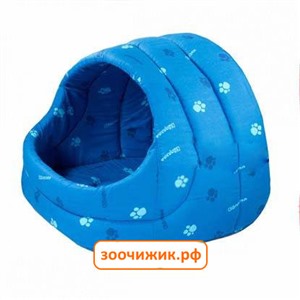 Лежанка (Дарэлл) Домик "Лукошко" (42*36*32) поролон бязь синий для кошек и собак