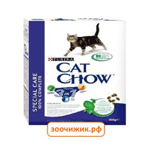 Сухой корм Cat Chow 3in1 для кошек профилактика МКБ, комочков шерсти, здоровая полость рта (400г)