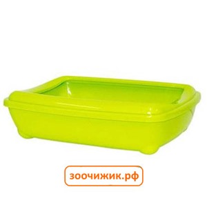 Туалет "Moderna" "Arist-o-Tray" для кошек с бортиком зеленый (38*50*14)