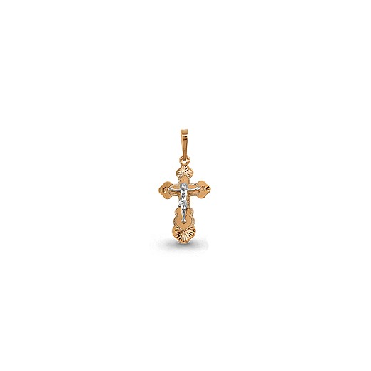 Крест золотой гравированный № 12630, золото 585°