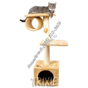 TRIXIE Домик для кошки ` San Fernando` 2х - эт. с трубой 106 см. 36х36х28см