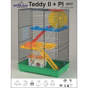 INTER-ZOO Клетка для грызунов TEDDY 2 + пласт.комплект 370 х 250 х 510 (цветн.)
