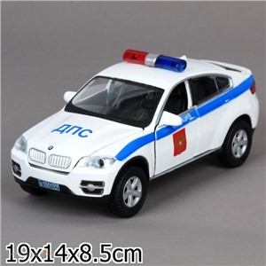 Модель 840B-WB BMW X6 Полиция ДПС свет, звук, Технопарк 1:32 в кор.