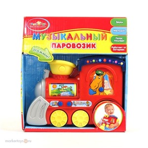 Игрушка на бат. 610-SC Паровоз свет,звук кор.