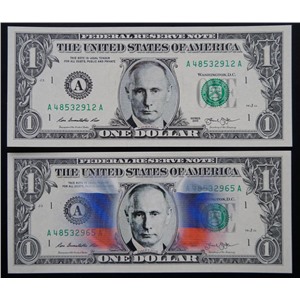 1 доллар Путин президент США 2 шт