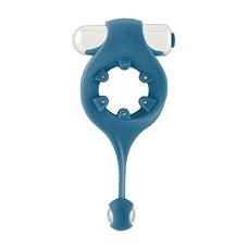 Синее эрекционное виброкольцо Infinity Vibrating Cockring with Dangling Ball