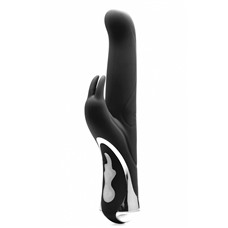 Чёрный перезаряжаемый вибратор Rechargeable Rabbit Purple - 23,5 см.