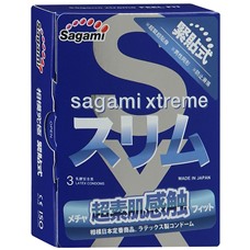 Розовые презервативы Sagami Xtreme FEEL FIT 3D - 3 шт.