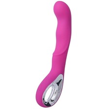 Розовый вибратор Erotist Ave с загнутым кончиком - 20 см.