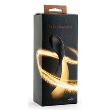 Черно-золотистый перезаряжаемый вибратор Exclamation - 13,5 см.