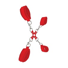 Комплект для бондажа Velcro hand and leg cuffs red SH-OU052RED