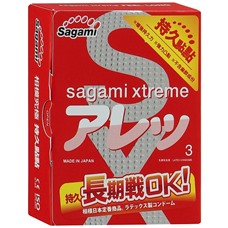 Утолщенные презервативы Sagami Xtreme FEEL LONG с точками - 3 шт.