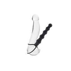 Страпон на пенис Silicone Love Rider Beaded Dual Penetrator 14,5 см