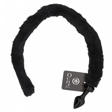 Чёрная анальная пробка с кошачьим хвостом Kitty Tail