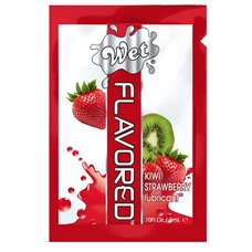 Лубрикант Wet Flavored Kiwi Strawberry с ароматом киви и клубники - 3 мл.