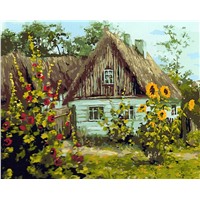 Картина для рисования по номерам "Домик в деревне" арт. GX 3051