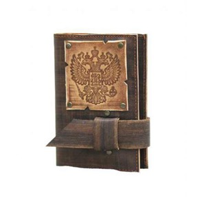 Ежедневник малый Герб в кож.облож. недатир. (коричн.)