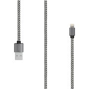 Кабель Rombica (AB-04) micro USB черно-белый, 2 м, текстиль/алюминий