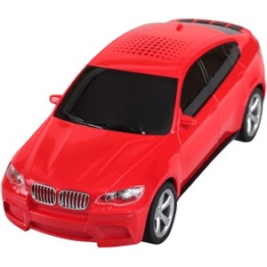 Портативная акустика Машинка BMW X6 красная (USB,microSD,AUX)
