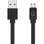 Кабель Prime Line (7215) micro USB черный 1.2м плоский