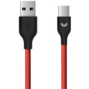 Кабель Prime Line (7224) USB-C красный нейлон 1.2м