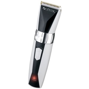 Машинка для стрижки CENTEK CT-2117 черно-белый сеть/аккумулятор, ножи титан+керамика, мощн. мотор