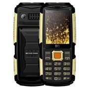 Сотовый телефон BQ M-2430 Tank Power Black Gold 4000mAh, вибро, 2 фонарика, функция Powerbank