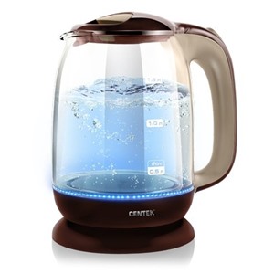 Чайник CENTEK CT-0034 Vancouver Coffee 2200Вт, 1.8л, стекло,  внутренняя LED подсветка
