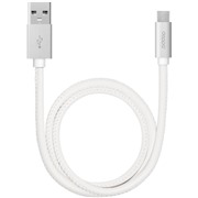 Кабель Deppa (72269) micro USB белый, 1.2 м, алюминий/экокожа
