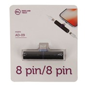 Адаптер Red Line AD-09 Apple Lightning на 8-pin/8-pin,  черный (одновременная зарядка и наушники)
