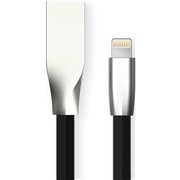 Кабель Maverick Apple 8-pin черный, Style плоский, soft touch, alum