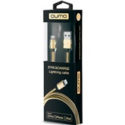 Кабель Qumo (21716) Apple 8-pin MFI золотой  Fullmetal