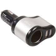 Разветвитель Ritmix RM-2121DC black/grey 2 USB + 1 прикуриватель