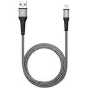 Кабель OLMIO (038916) Apple 8-pin Strong MFI 1.2м серый  нейлоновая оплетка