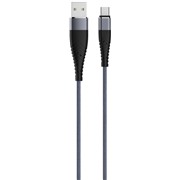 Кабель OLMIO (039050) Solid USB-C титановый, 1.2 м, 2.1A  усиленный
