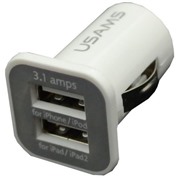 Разветвитель INTEGO C-23 белый 2 USB ,Авто З/У