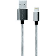 Кабель Qumo (20718) Apple 8-pin MFI темно-серый нейлон  коннектор металл