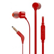 Наушники JBL T110 Red вкладыши вакуумные с микрофоном