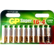 Батарейка GP SUPER 15A  LR6 / AA BL16+4 ПРОМО (20/160)
