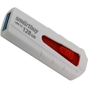 USB флеш накопитель_128 Gb SmartBuy IRON White/Red USB3.0 SB128GBIR-W3
